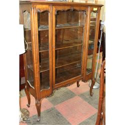 GLASS AND WOOD CHINA CABINET 43X16X60
