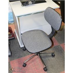 DESK WITH LOCKING BOTTOM CABINET & COMPUTER CHAIR