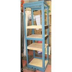 METAL AND WOOD STORAGE SLASH COMPUTER RACK