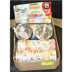 FLAT WITH CAT FOOD DISHES, FOOD AND MORE