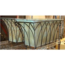 SET OF 2 METAL PLANTERS - 21"L X 9"W X 10"H -
