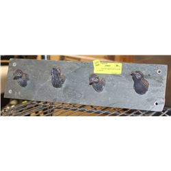 SLATE AND CAST BIRD COAT/LEASH WALL RACK