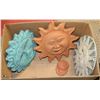Image 1 : SET OF 5 BIG CERAMIC/CEMENT SUN FACES -