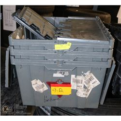 LOT OF 3 GREY LARGE MERCHANT FLIP TOP TOTES