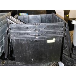 LOT OF 3 BLACK LARGE MERCHANT FLIP TOP TOTES