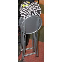 2 FOLDING ZEBRA STOOLS /CHAIRS