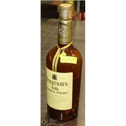 SEAGRAMS 133.5 OZ WHISKEY BOTTLE (EMPTY).