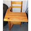 Image 1 : VINTAGE SCHOOL DESK WITH INK WELL HOLE FOR HOLDER