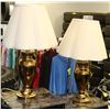 Image 1 : PAIR OF BRASS TONE TABLE LAMPS