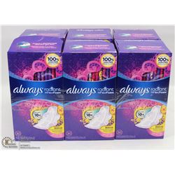 6 BOXES OF ALWAYS RADIANT FLEX FOAM REGULAR FLOW