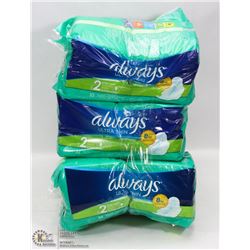 6 PACKS OF ALWAYS ULTRA THIN 32 PADS PER SUPER