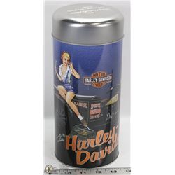 ON CHOICE: HARLEY DAVIDSON TIN LUNCH "BOX" HOLDER.