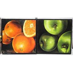 2 FRUIT PICTURES 16"X16"