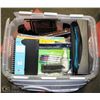 Image 1 : TOTE OF OFFICE SUPPLIES & ACCESSORIES