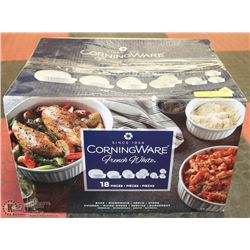 NEW 18-PC FRENCH WHITE CORNINGWARE SET