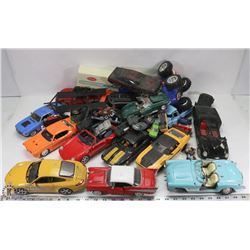 TOTE OF DIECAST CARS AND OTHER COLLECTIBLE CARS
