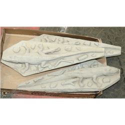 LOT OF 3 CONCRETE ALLIGATORS 17" LONG