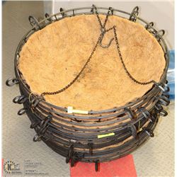 LOT OF 5  BLACK HANGING PLANT BASKETS 24" DIAMETER