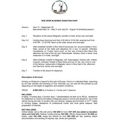 Serbia – Your Choice of Roe Deer or Wolf - with Two Touring Days