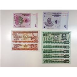 Congo and Mozambique 1980 to 1987 Replacement Notes.