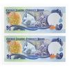Image 2 : Cayman Islands Currency Board, 1996 "Matching Low Serial Number" Banknote Pair.
