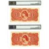 Image 2 : Banco Agricola Hipotecario, 1920 Sequential Banknote Pair.