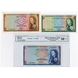 Government of Malta, 1961 to 1963 Banknote Assortment