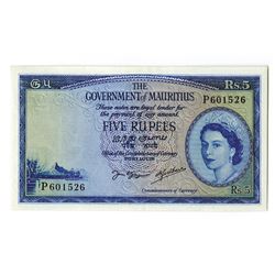 Government of Mauritius, ND (1954) Issued Banknote.