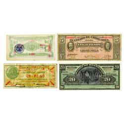 Various Mexican Banks, 1914-1915, Quartet of Notes