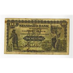 Standard Bank of South Africa, Salisbury Branch, Rhodesian Issue, 1933 Issued Banknote.