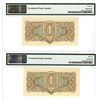 Image 2 : State Treasury Note, 1934 "Gold Ruble" High Grade Sequential Banknote Pair.