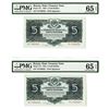 Image 1 : State Treasury Note, 1934 "Gold Ruble" High Grade Sequential Banknote Pair.