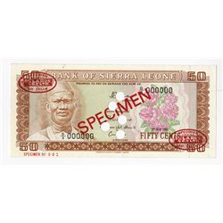 Bank of Sierra Leone, 1981 Specimen Banknote.