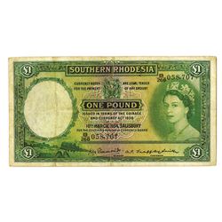 Southern Rhodesia, 1954 Issue Banknote.