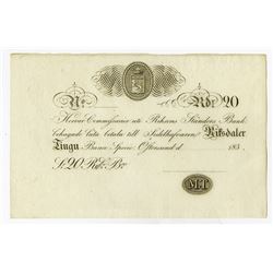 Riksens Standers Bank, 183x (ca.1830's) Remainder Private Banknote.