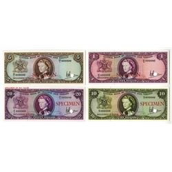 Central Bank of Trinidad and Tabago, L.1964 Specimen Color Trial Trio and $20 Specimen.