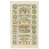 Image 2 : Western Exchange, Fire & Marine insurance Co., 1857 Uncut Sheet of 4 Obsolete Banknotes.