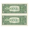 Image 2 : F.R.N., $1, Series 2013 Near Solid Serial Number Pair of Notes.