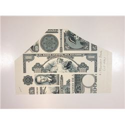 American Bank Note Co., ca.1960-70's Proof  Vignette Sheet with Ecuador, Haiti, Hong Kong and Other 