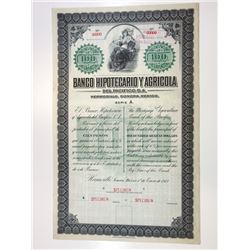 Banco Hipotecario Y Agricola 1913 Specimen Bond