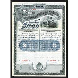 Banco Internacional e Hipotecario De Mexico, 1907 Specimen bond.