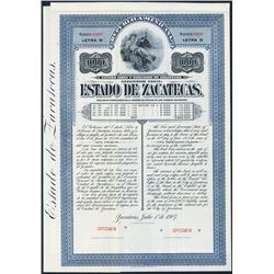 Estado de Zacatecas Specimen Bond.