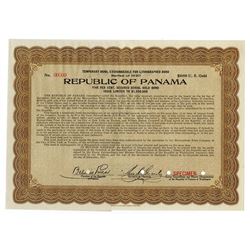 Republic of Panama, Series of 1920 Specimen Temporary Bond.