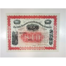 Little Diamond Consolidated Mining Co. 1882 Stock Certificate.