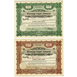 Onondaga Copper Co. Pair of Issued Stock Certificates 1925-1932