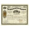Image 1 : Schoolcraft Iron Co., 1868 Issued Stock Certificate with Imprinted 25ct U.S.I.R. Revenue.