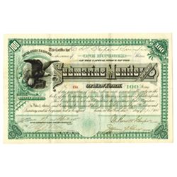 Submarine Monitor Co. of N.Y. 1885 Issued Stock Certificate.