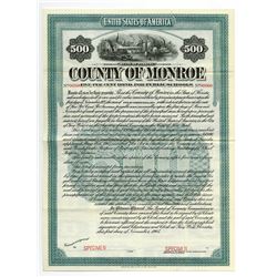 County of Monroe, 1905 Specimen Bond