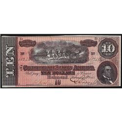 1864 $10 Confederate States of America Note