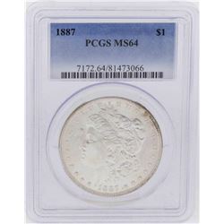 1887 $1 Morgan Silver Dollar Coin PCGS MS64